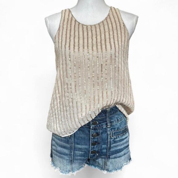 Francesca's Gold Sequin Tank Size S - Picture 5 of 7